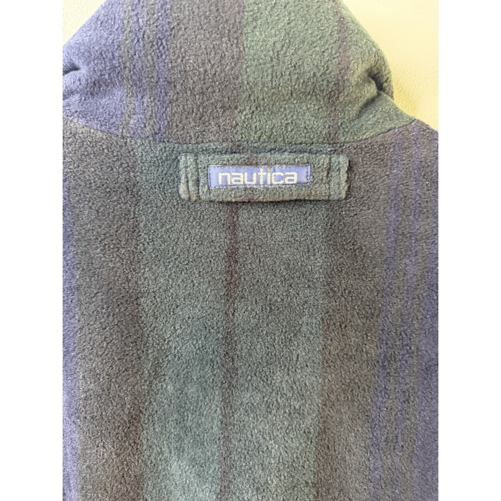 Vintage Nautica Jacket Mens Green Reversible Hooded Windbreaker 90s - Picture 5 of 9